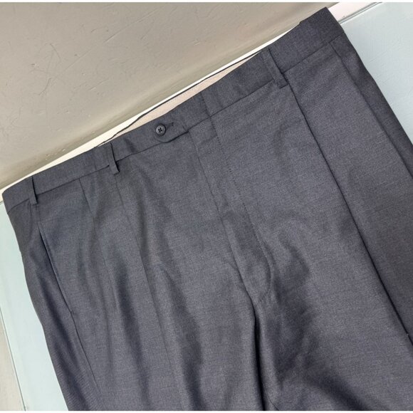 Loro Piana Dress Pants Mens 42X28 Hickey Freeman Extra Fine Merino Wool Pleated - Picture 9 of 9